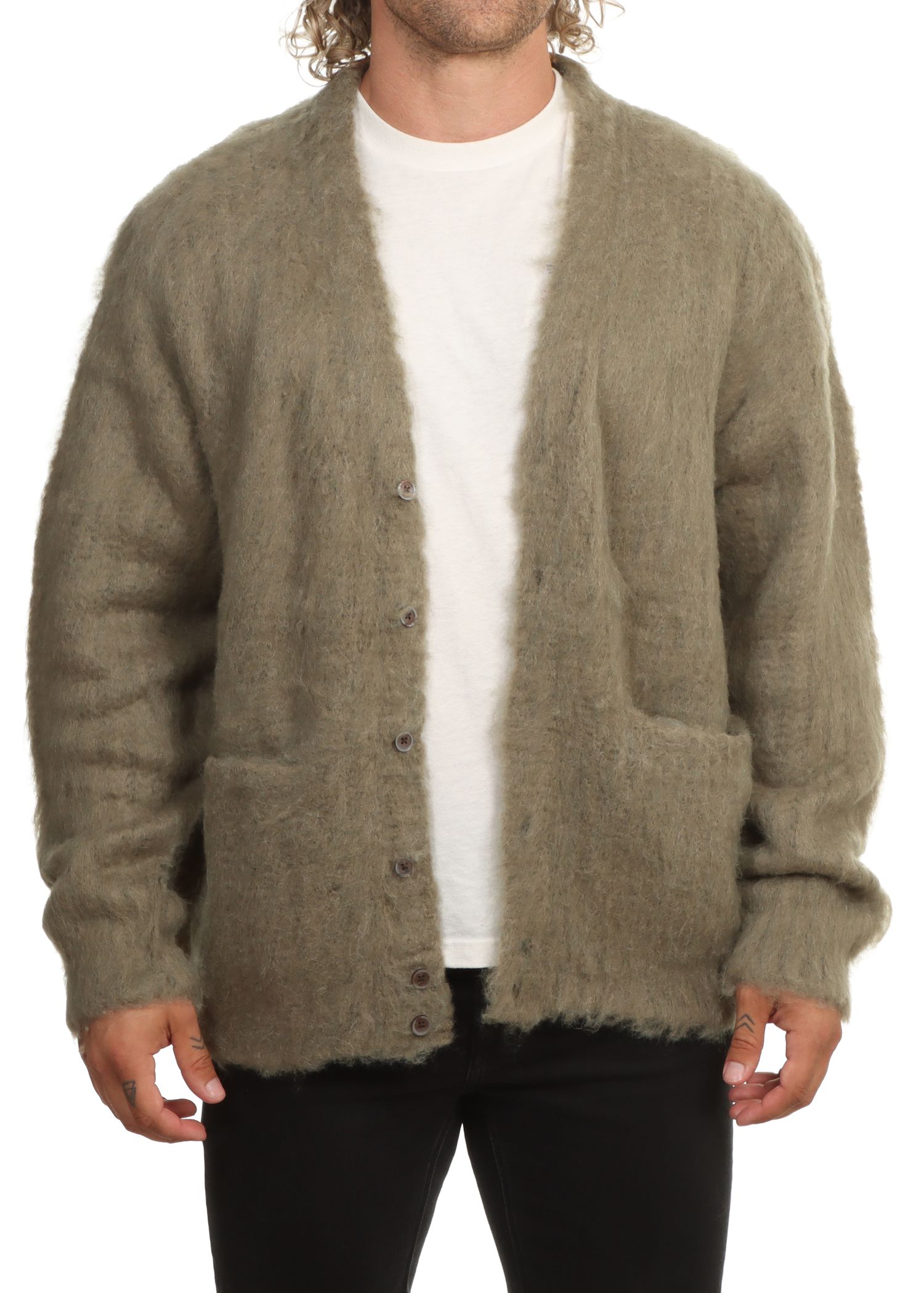 Obey Patron Cardigan Tea Leaf