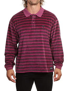 Ripcurl Disorder Long Sleeve Polo Shirt Plum