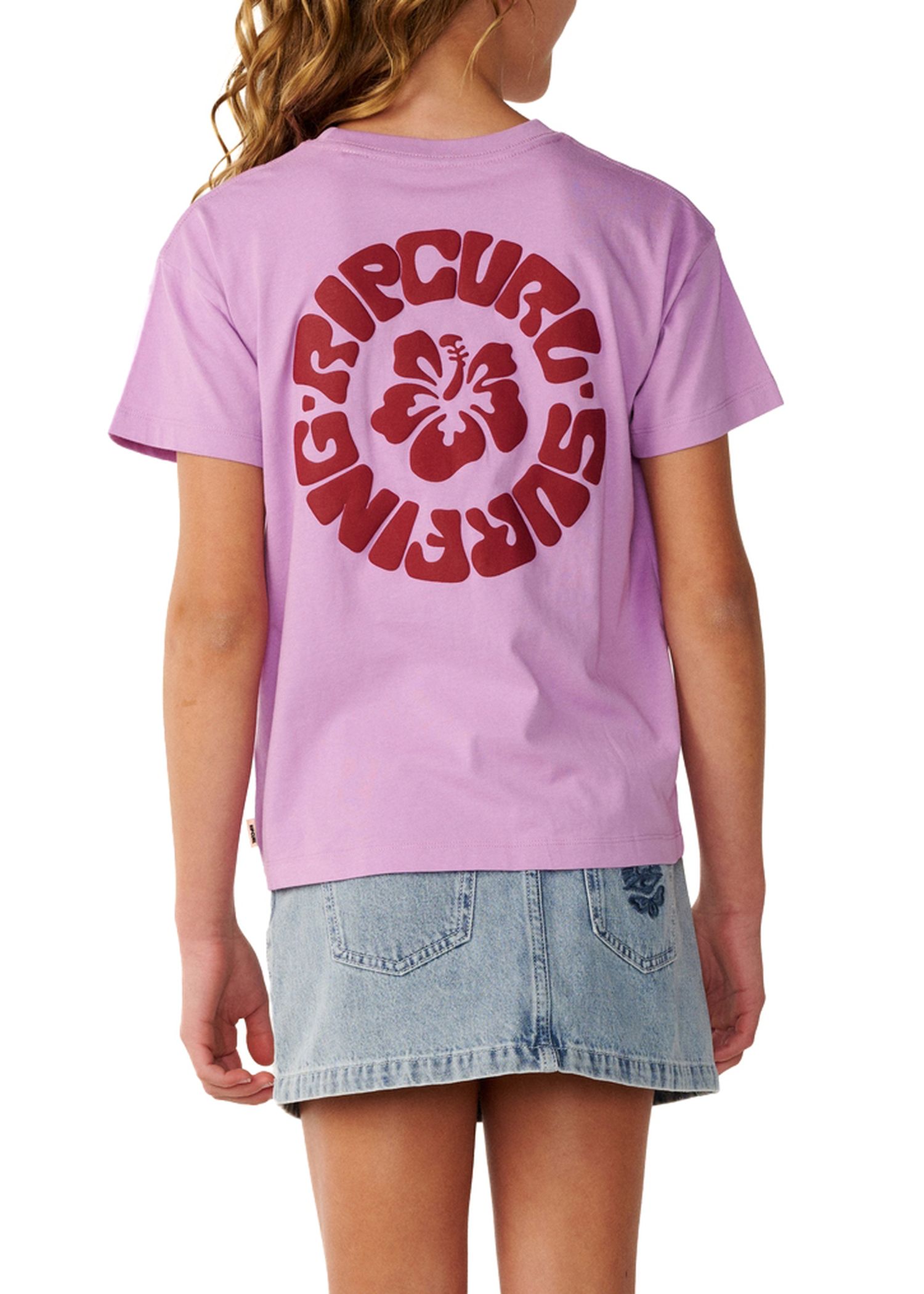 Ripcurl Girls Surf Puff Relaxed Tee Lilac