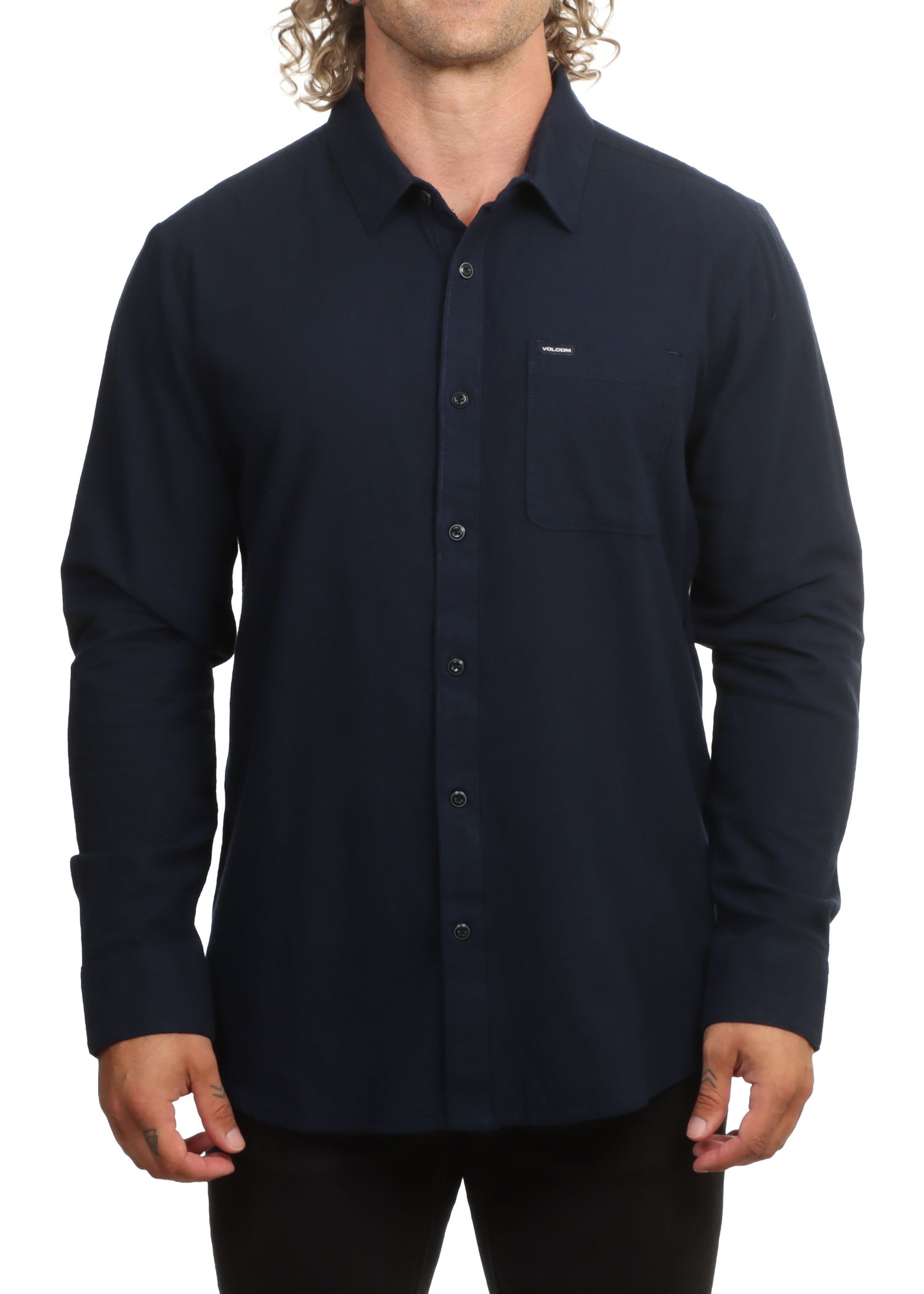 Volcom Caden Solid Shirt Marine