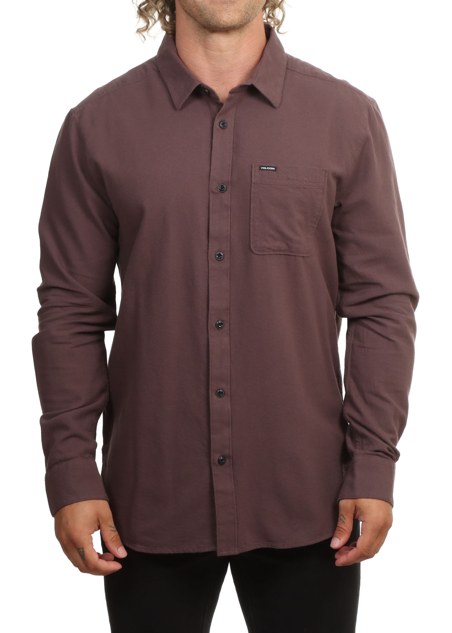 Volcom Caden Solid Shirt Raisin