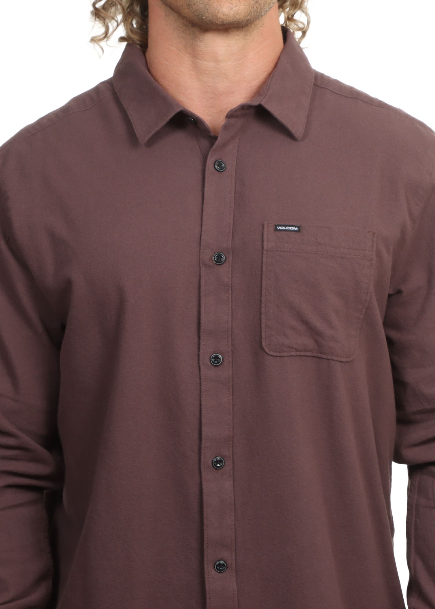 Volcom Caden Solid Shirt Raisin