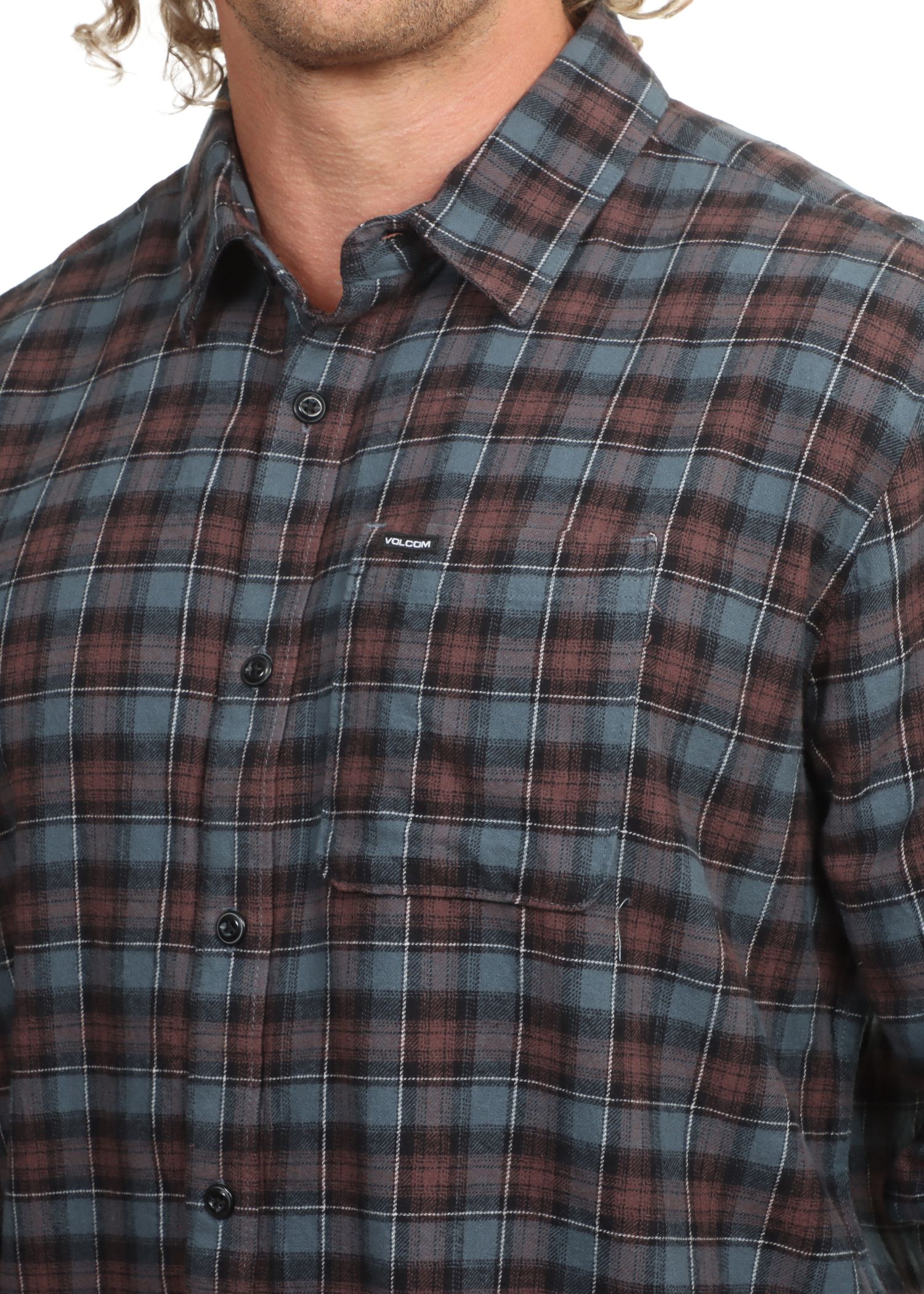 Volcom Caden Plaid Shirt Raisin