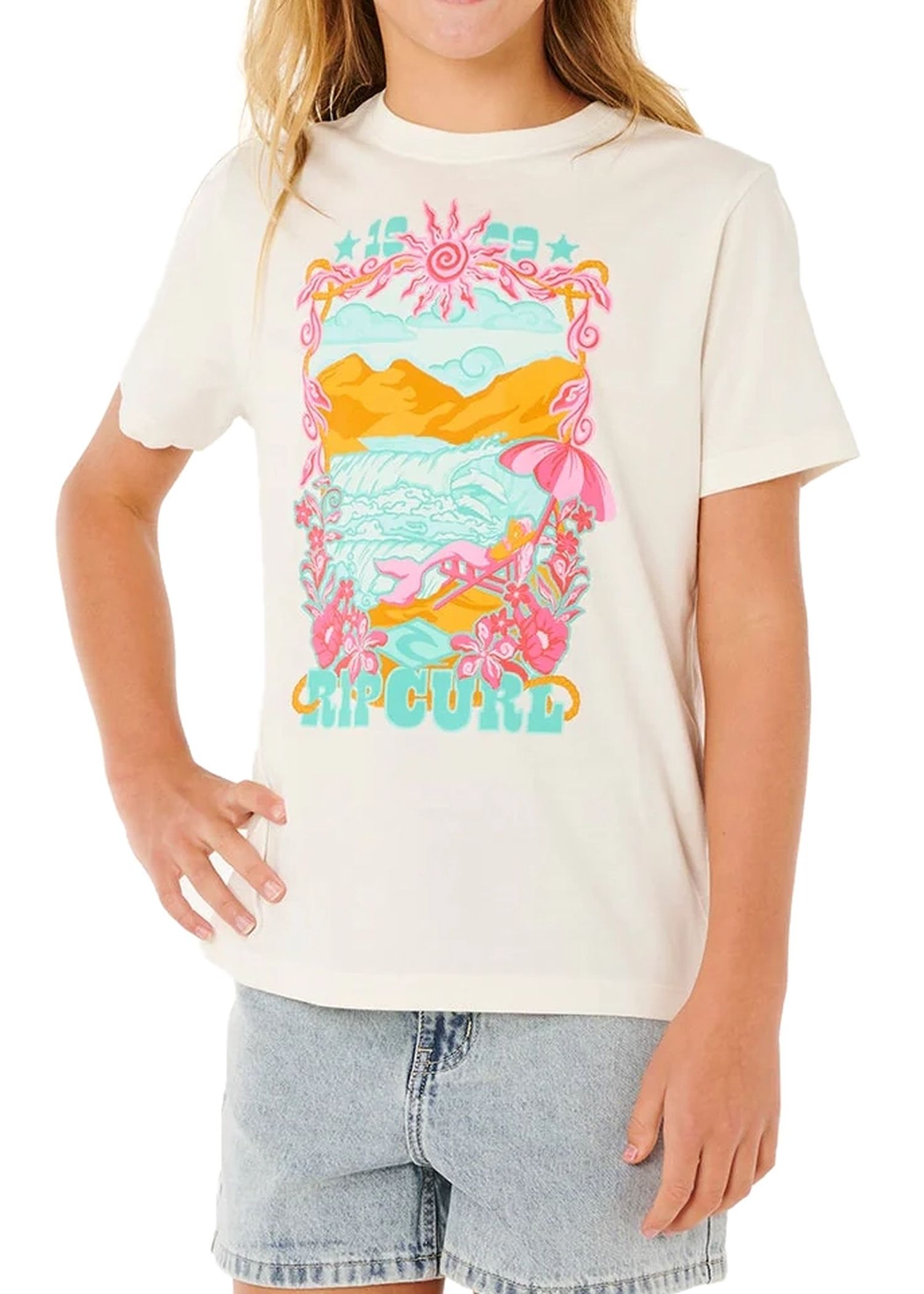 Ripcurl Girls Sunshine Squad Band Tee Bone