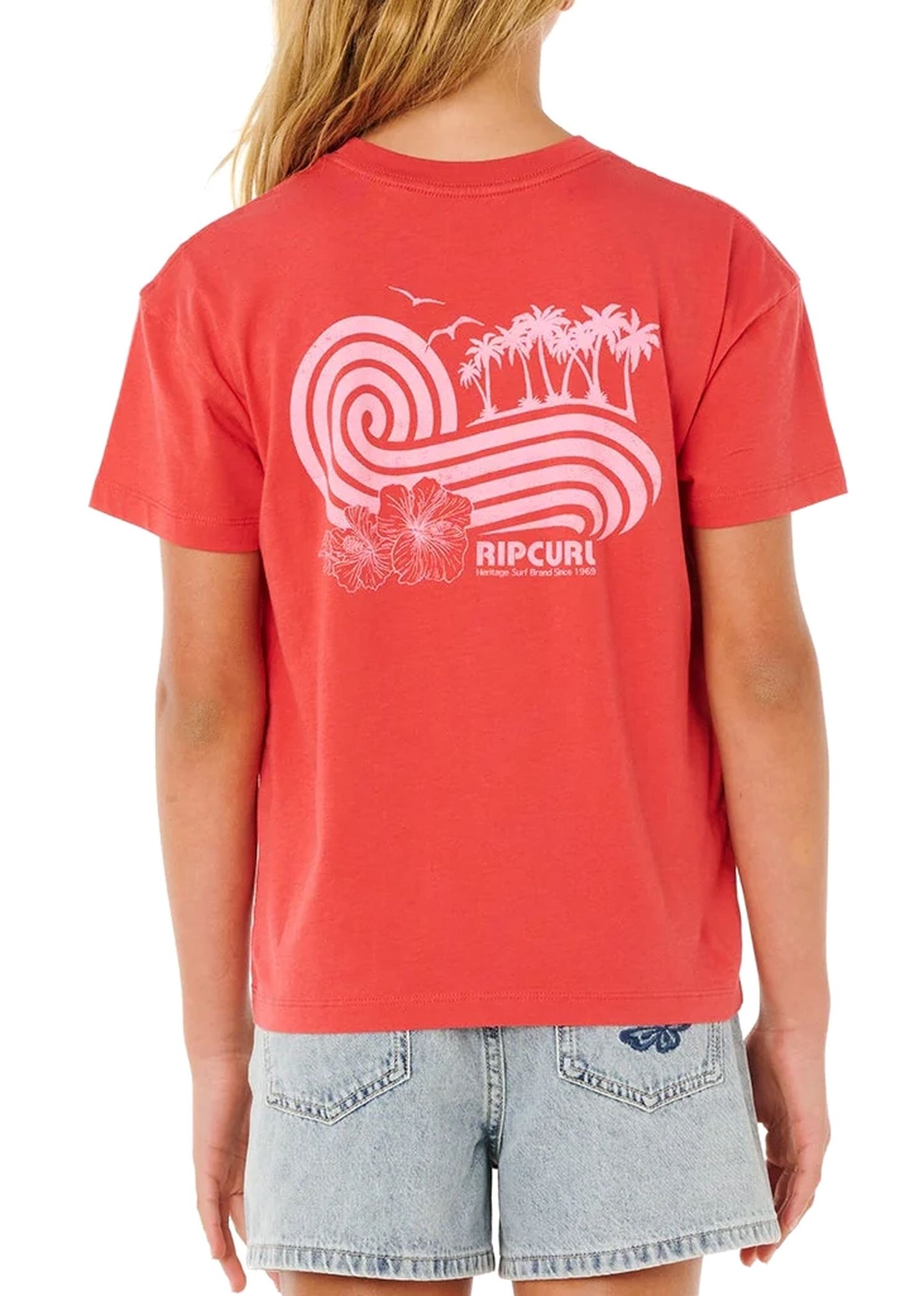 Ripcurl Girls Ocean Break Relaxed Tee Red
