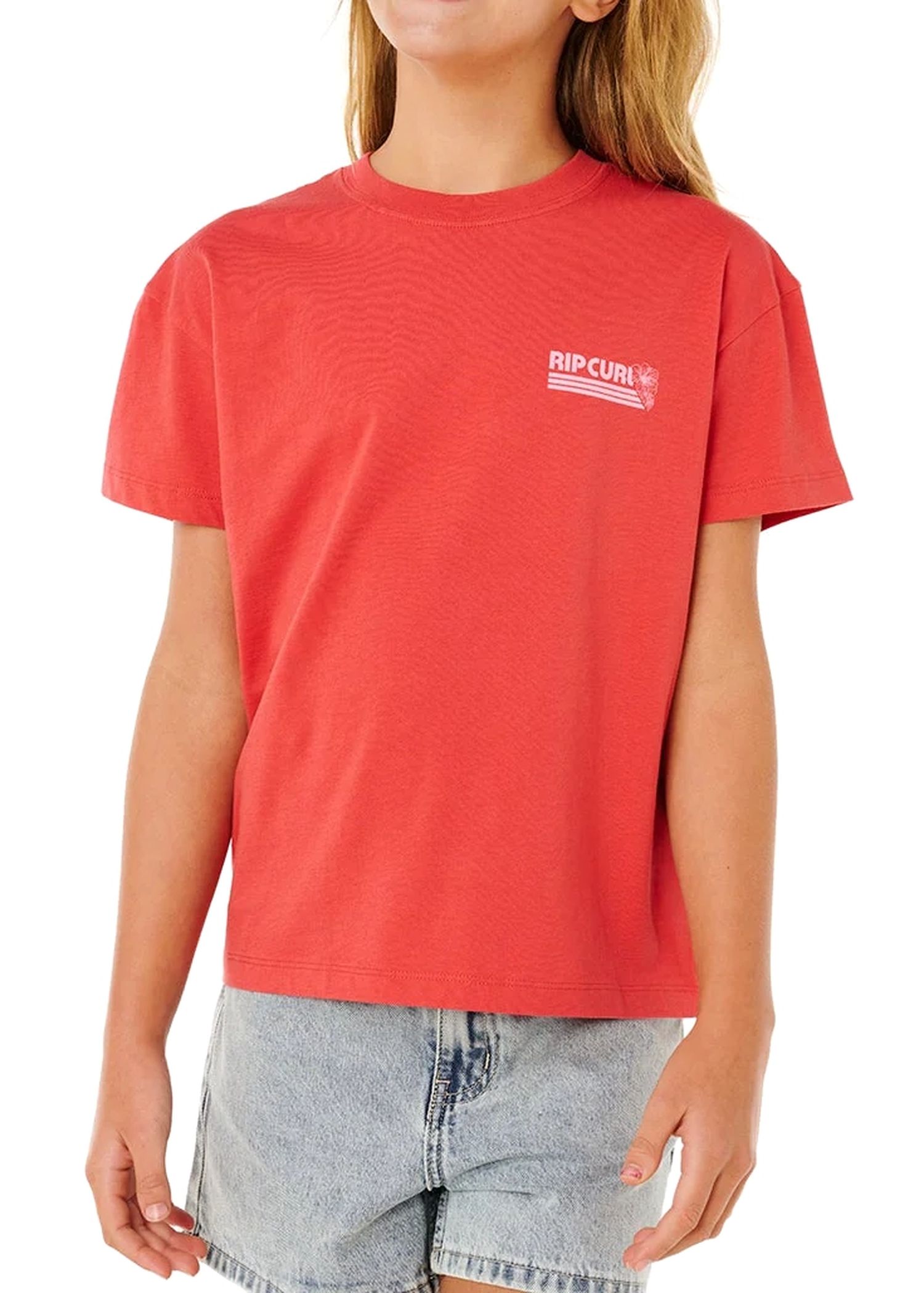 Ripcurl Girls Ocean Break Relaxed Tee Red