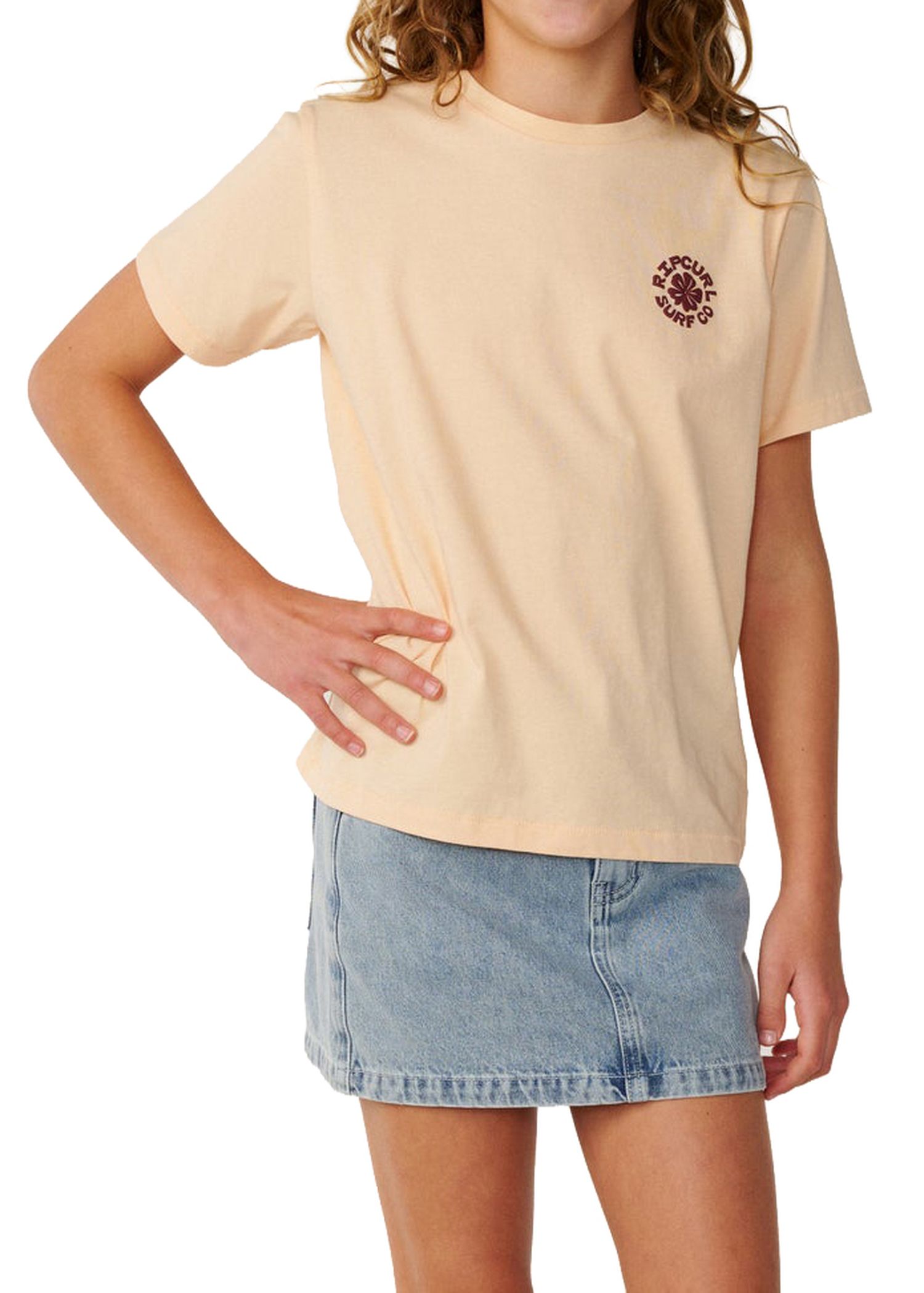 Ripcurl Girls Party Wave Tee Light Apricot