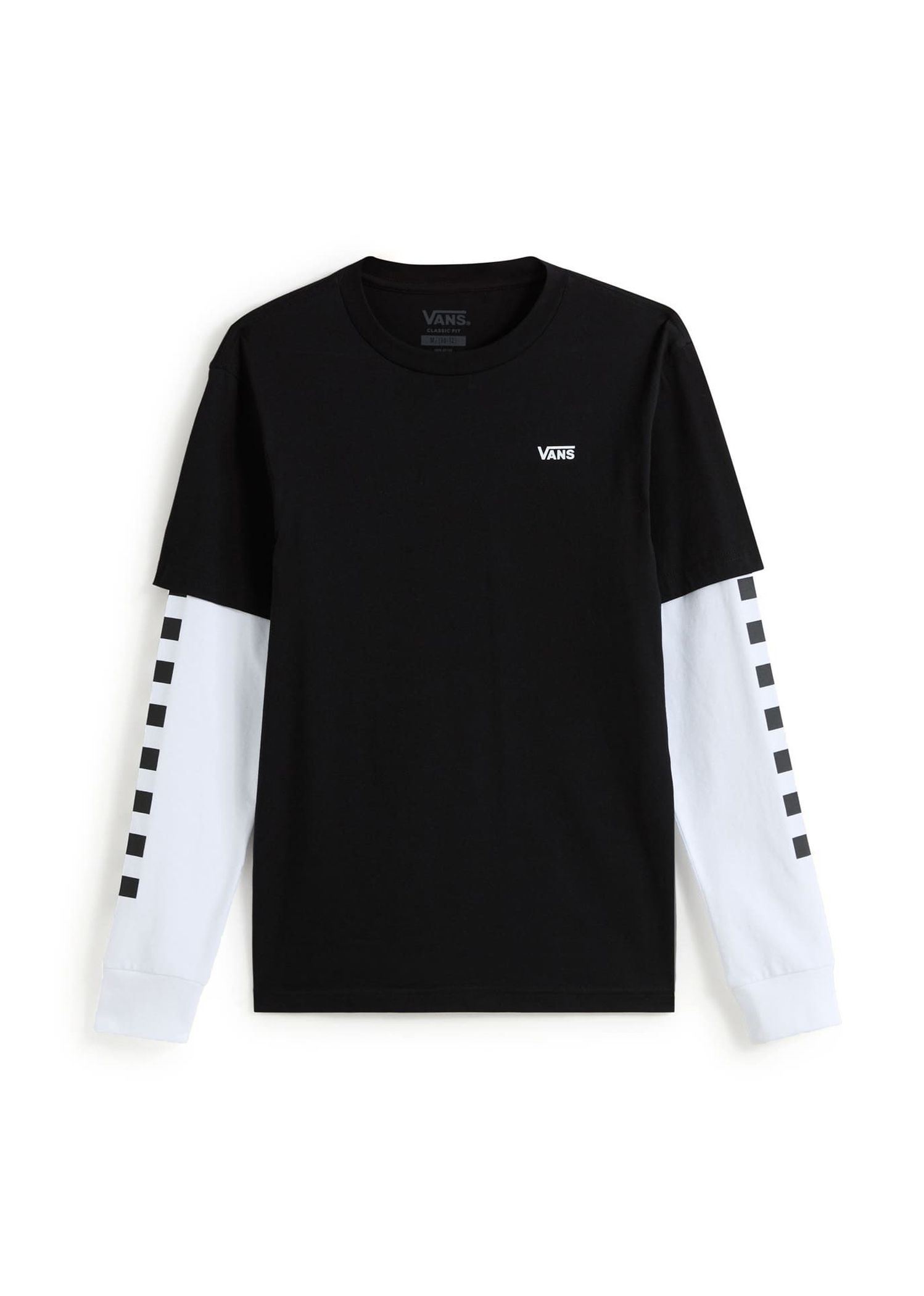 Vans Boys Long Check Twofer Long Sleeve Tee Black