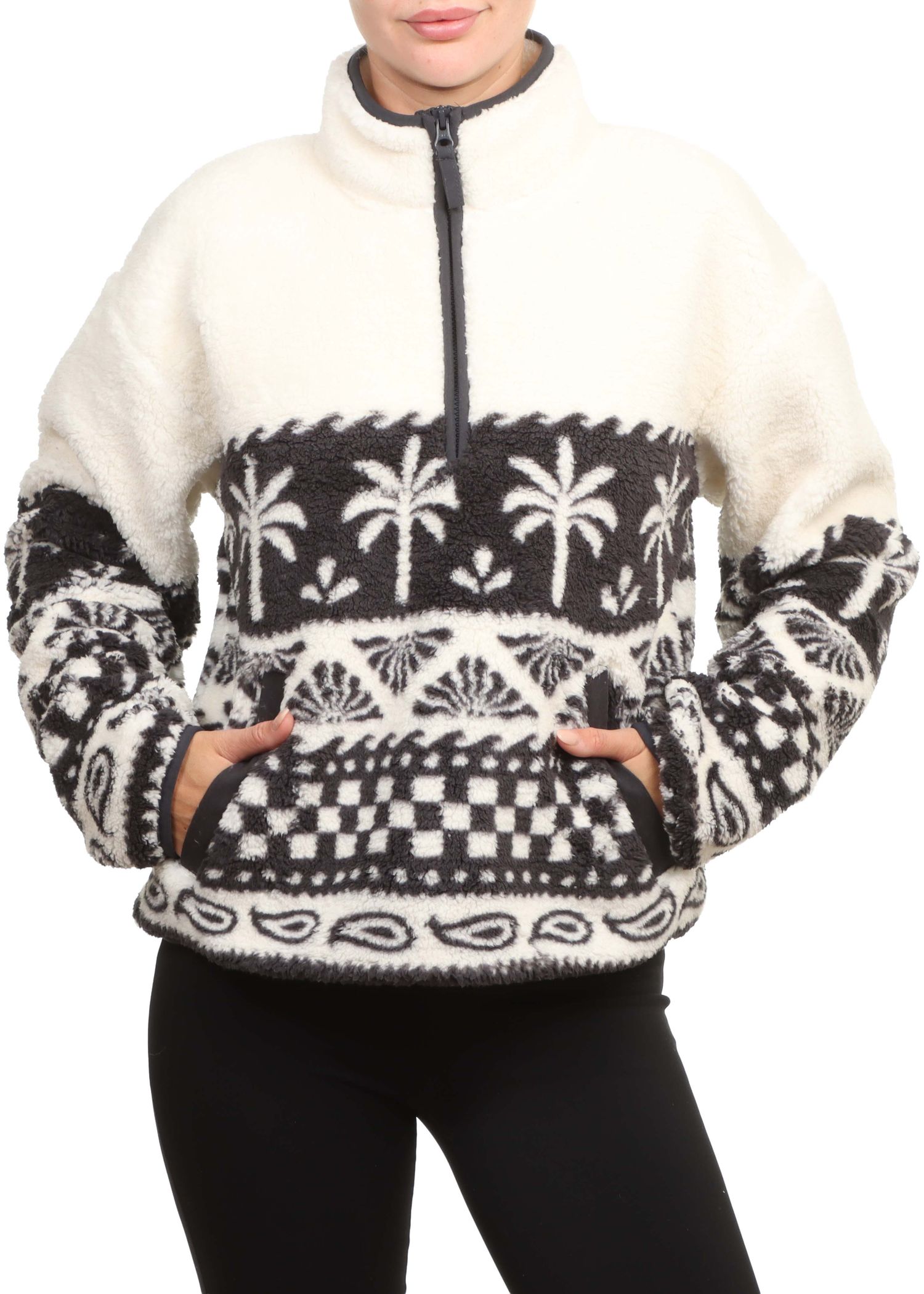 Ripcurl Bossa Nova 1/4 Zip Fleece Black White