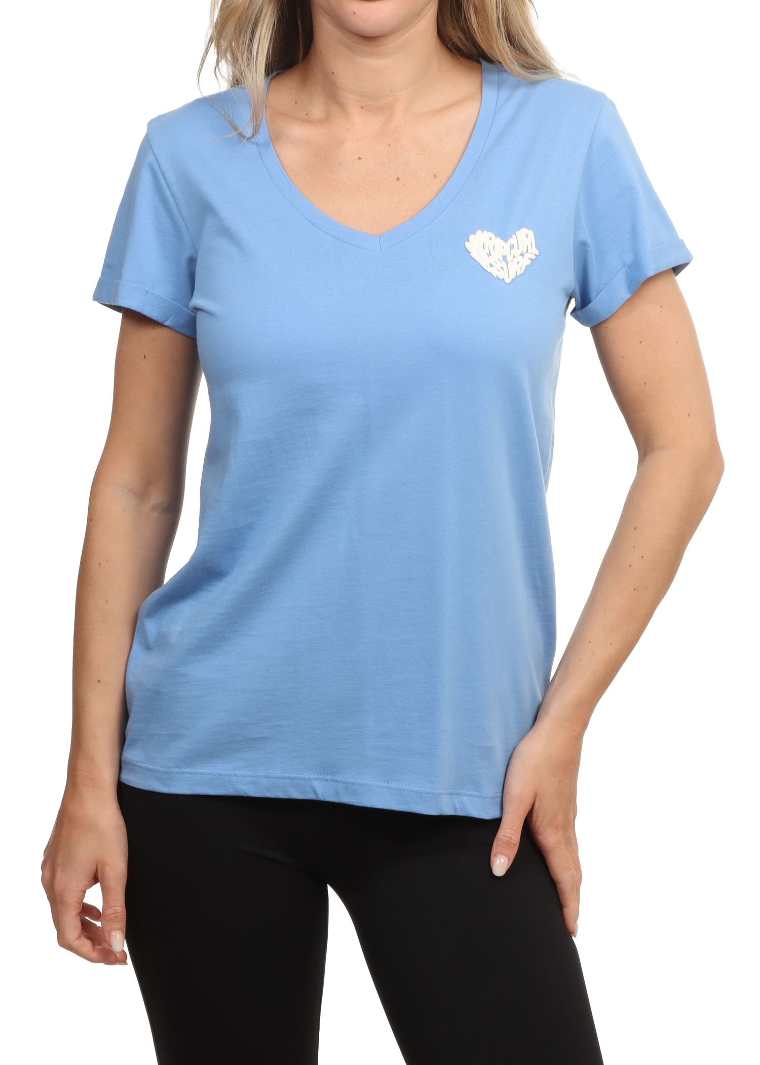 Ripcurl Heart V Neck Tee Cornflower Blue