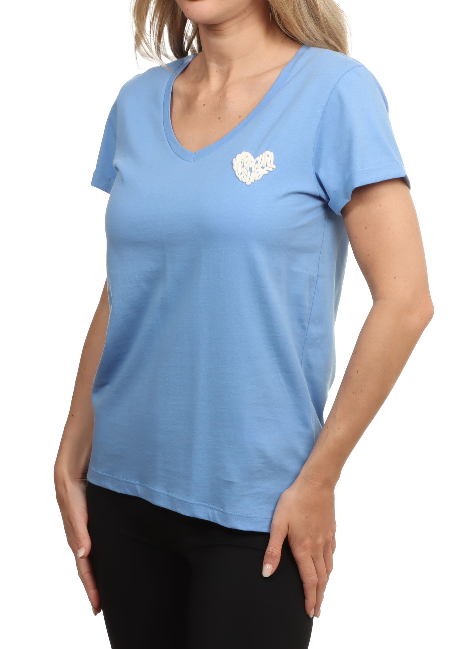 Ripcurl Heart V Neck Tee Cornflower Blue