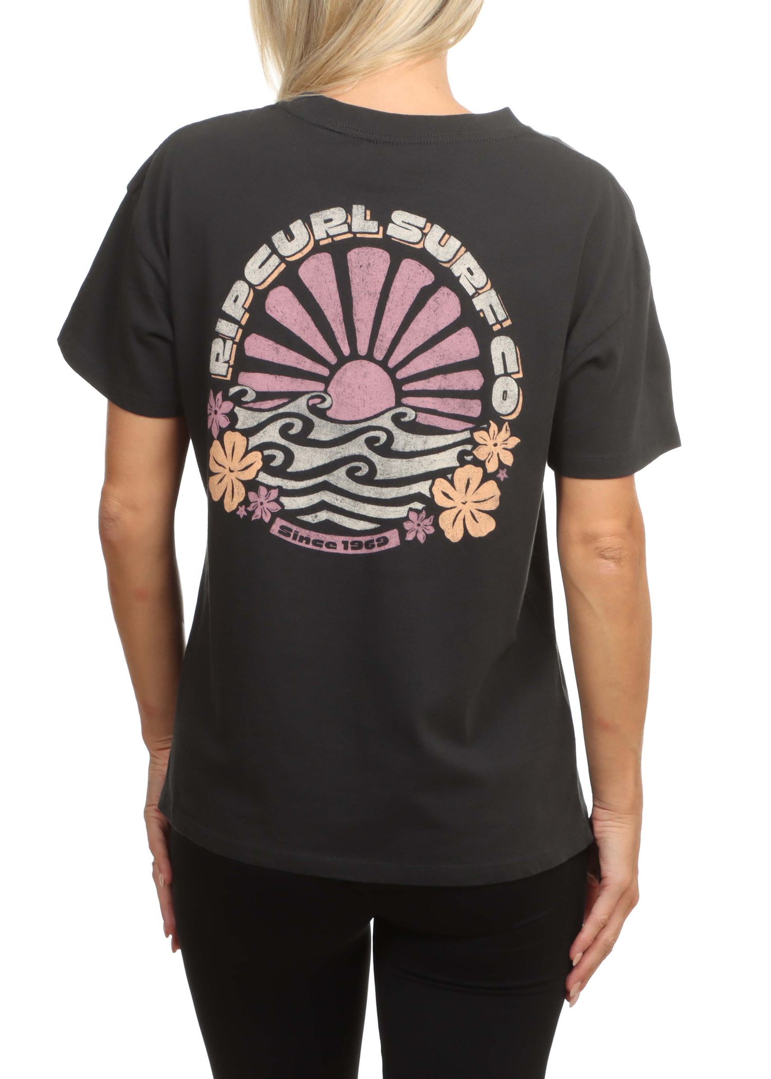 Ripcurl Party Wave Art Tee Washed Black