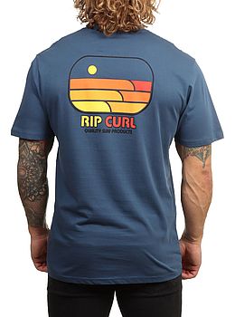 Ripcurl Surf Revival Lined Up Tee Light Navy