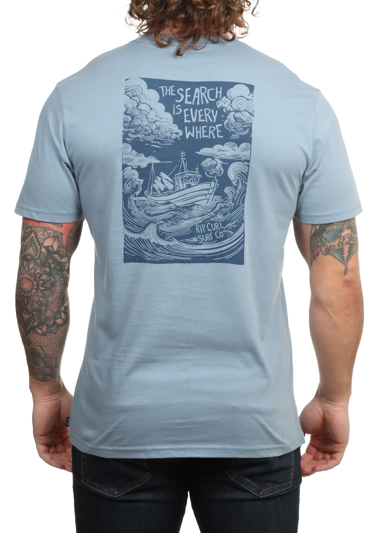 Ripcurl Keep On Trucking Tee Faded Denim