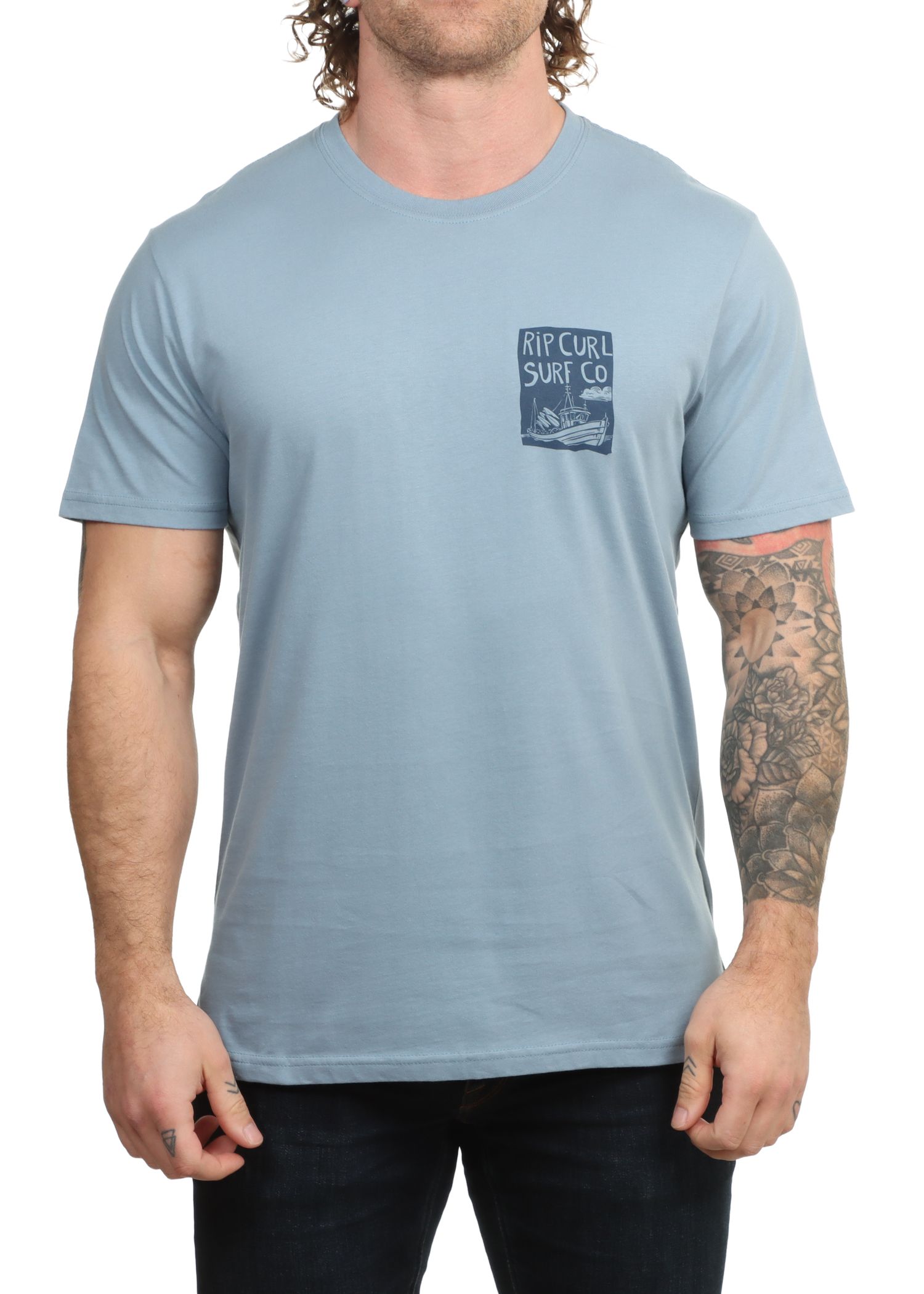 Ripcurl Keep On Trucking Tee Faded Denim
