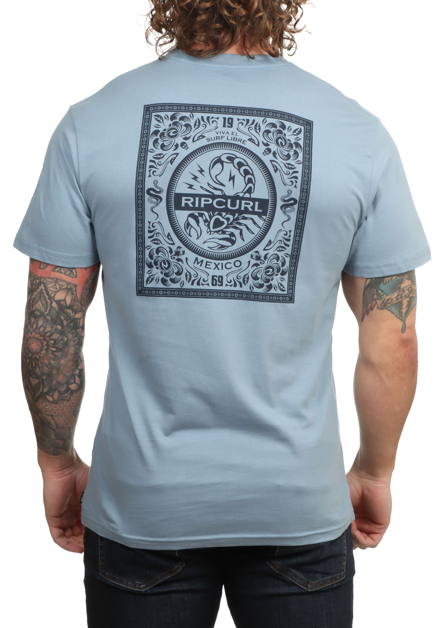 Ripcurl Desti Animals Tee Faded Denim