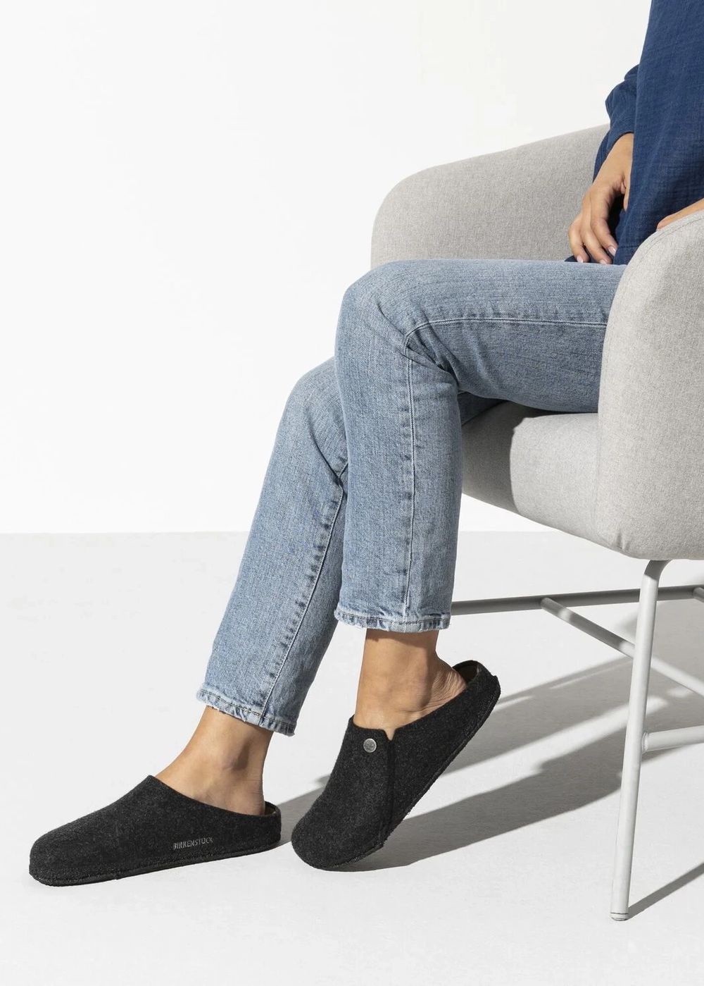 Birkenstock Zermatt Wool Felt Slippers Anthracite