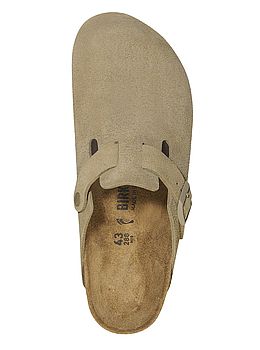 Birkenstock Boston Suede Clogs Faded Khaki