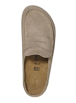 Birkenstock Naples Wrapped Suede Loafers Taupe - Regular Fit