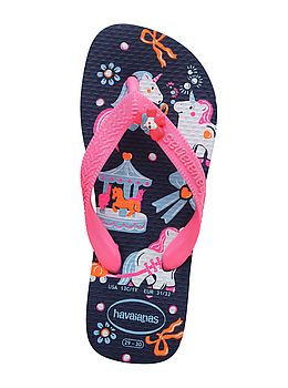 Havaianas Girls Fantasy Flip Flops Navy