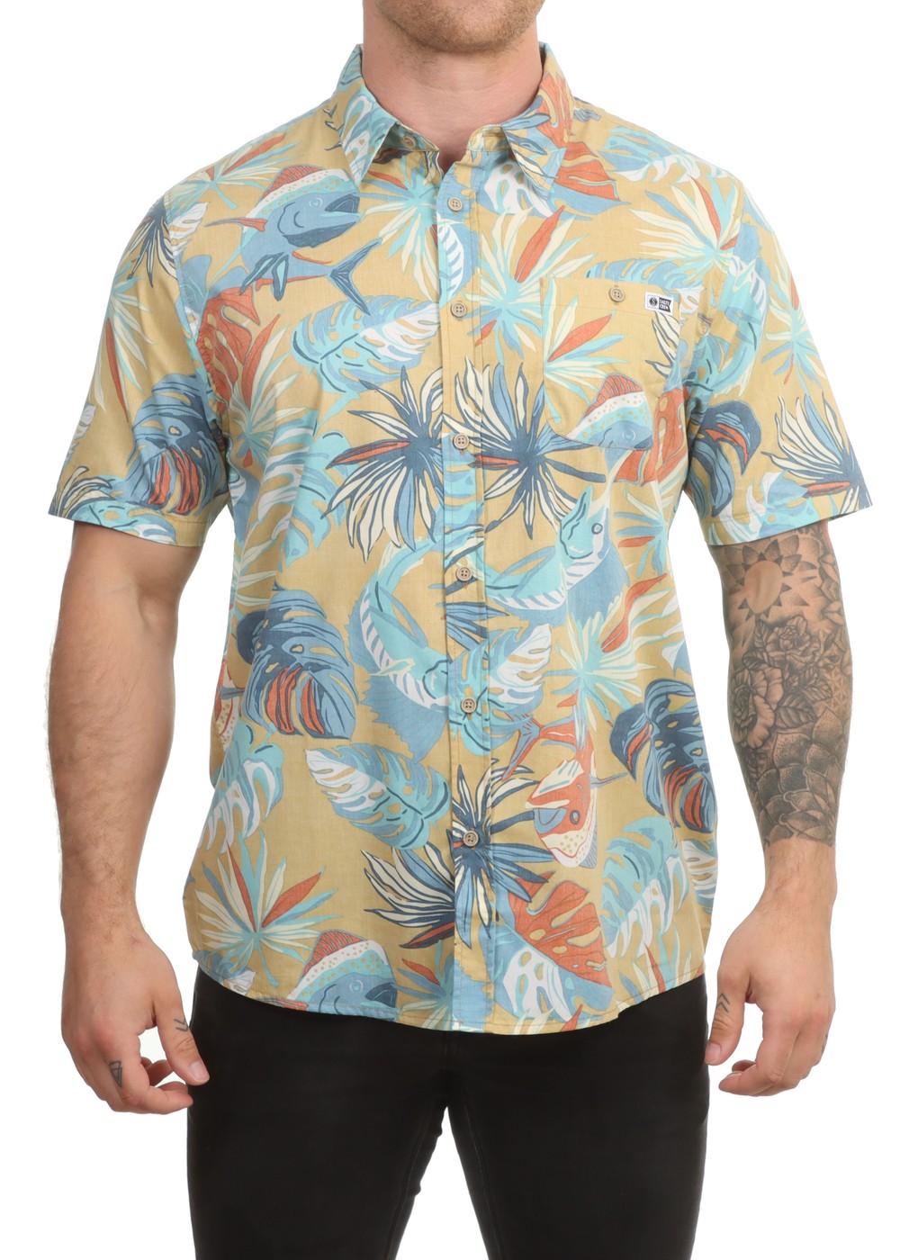 Salty Crew Large Kine Shirt Seaweed