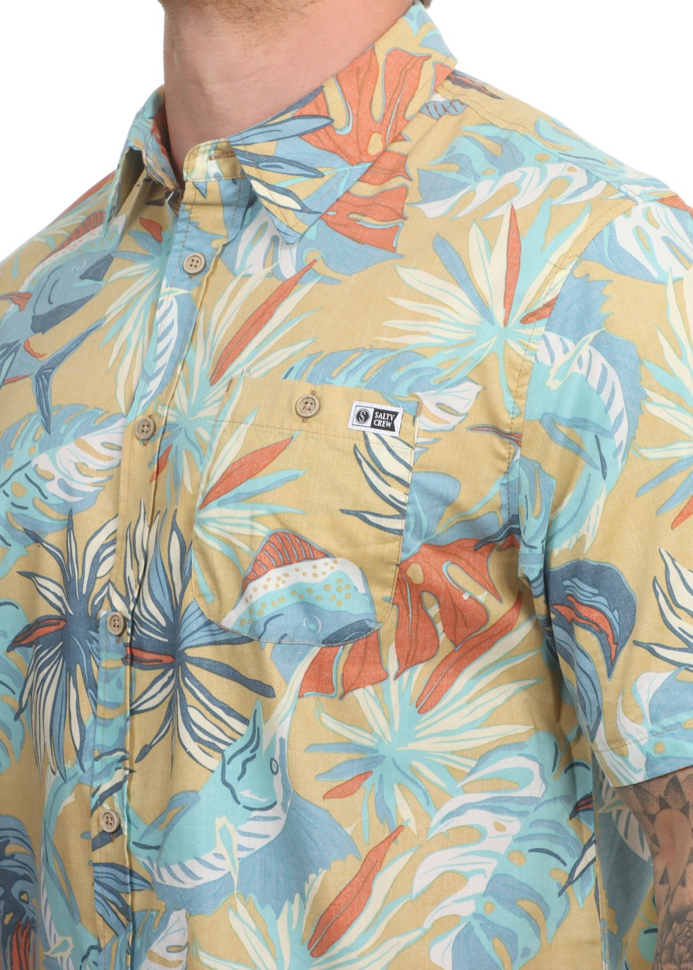 Salty Crew Large Kine Shirt Seaweed