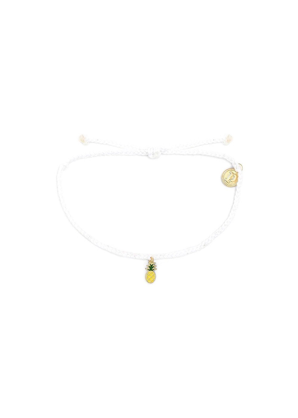 Pura Vida Pineapple Gold Bracelet White