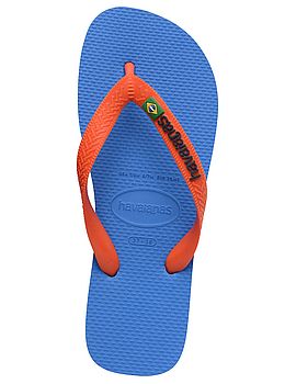 Havaianas Brasil Logo Flip Flops Blue