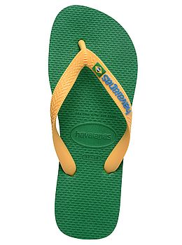 Havaianas Brasil Logo Flip Flops Green