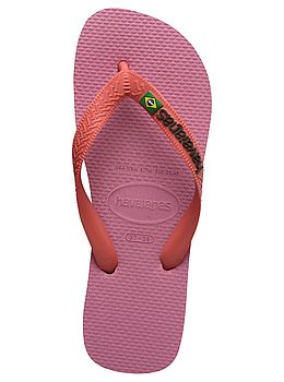 Havaianas Brasil Logo Flip Flops Rose
