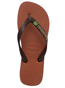 Havaianas Brasil Logo Flip Flops Rust