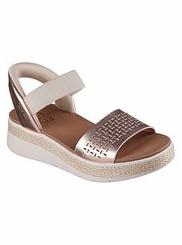 Skechers Bobs Sun Ray Step Aside Sandals Rose Gold