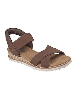 Skechers Bobs Desert Kiss Golden Sandals Chocolate