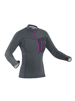 Palm Womans Tsangpo L/S Zip Top Jet Grey