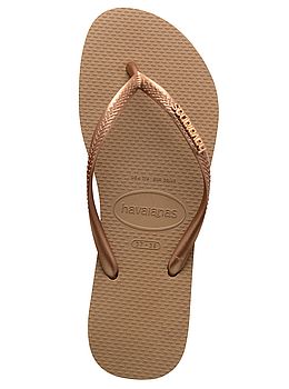 Havaianas Slim Logo Metallic Flip Flop Rose