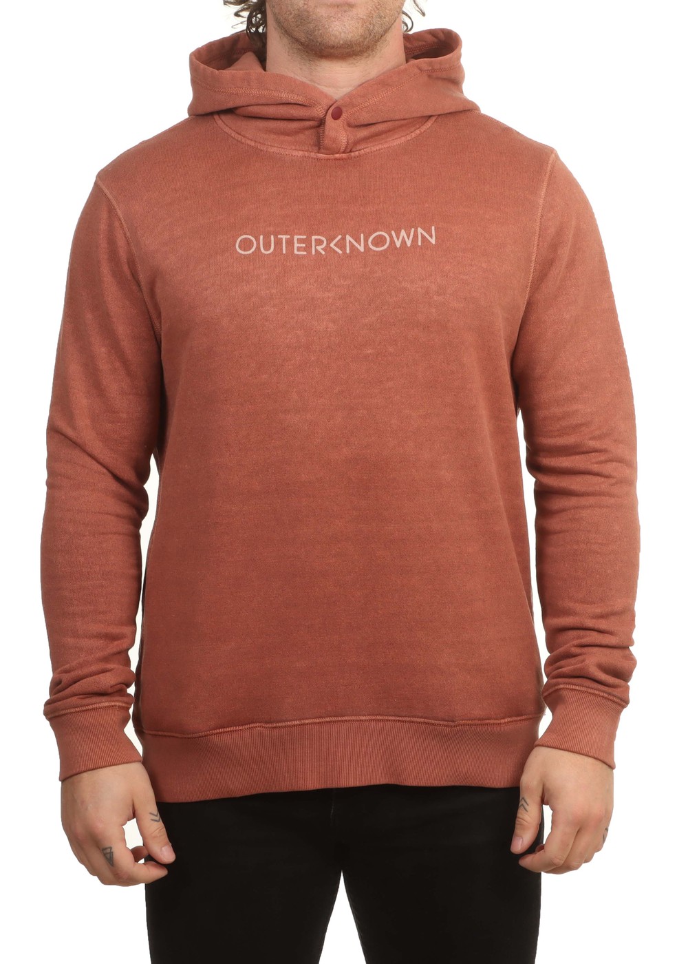 Outerknown OK Wordmark Snap Hoodie Henna