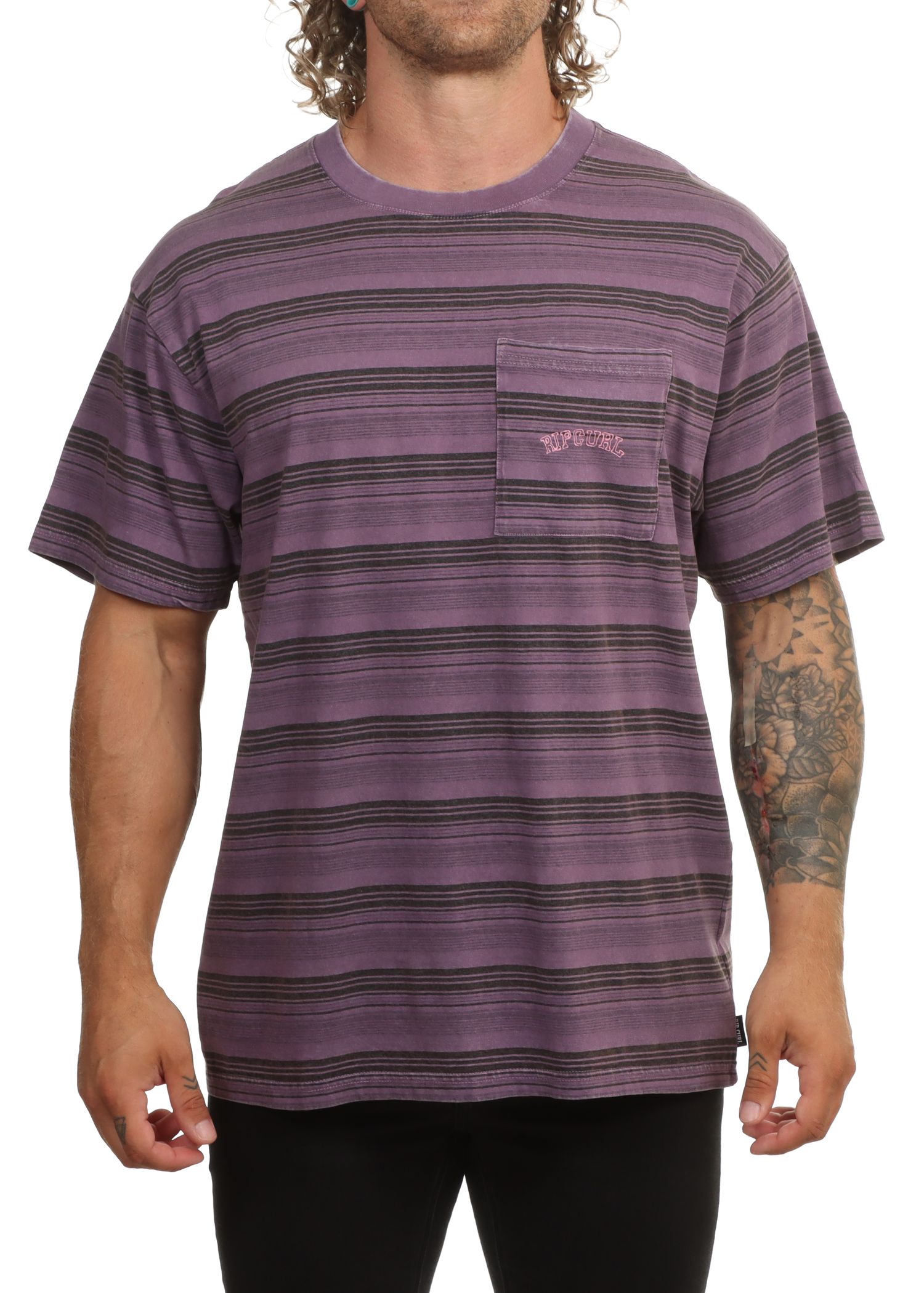 Ripcurl Disorder Stripe Tee Dusty Purple