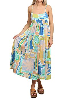 Billabong Island Life Midi Dress Blue Multi