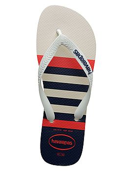 Havaianas Top Nautical Flip Flops White Navy