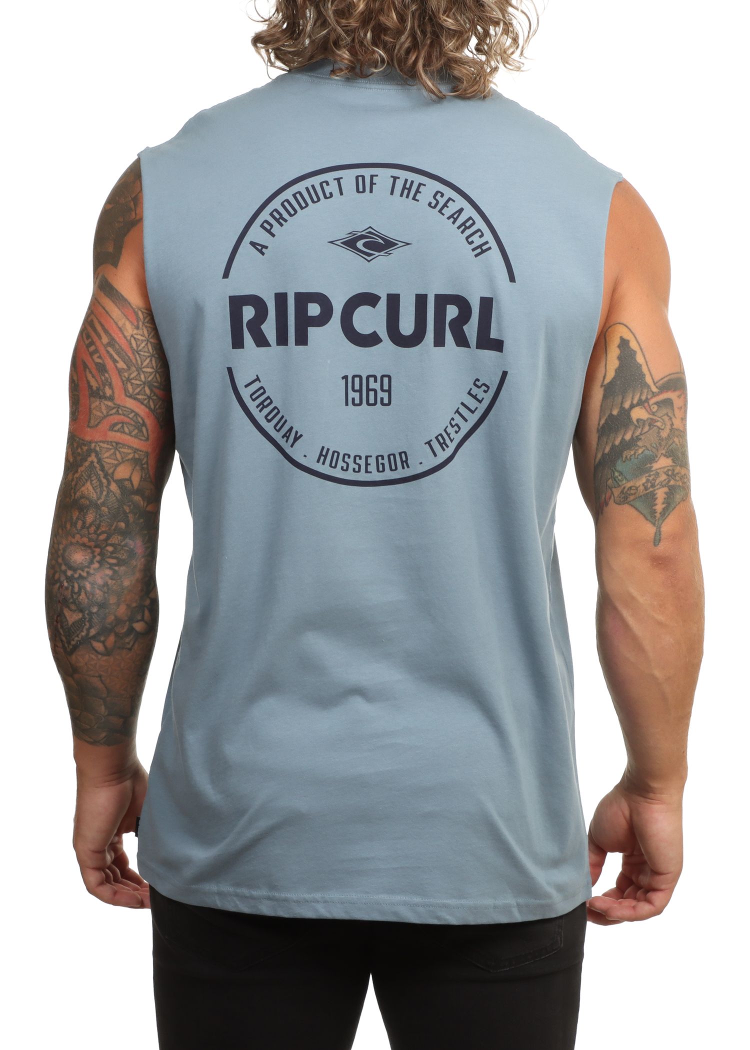 Ripcurl Staple Muscle Tank Citadel Blue