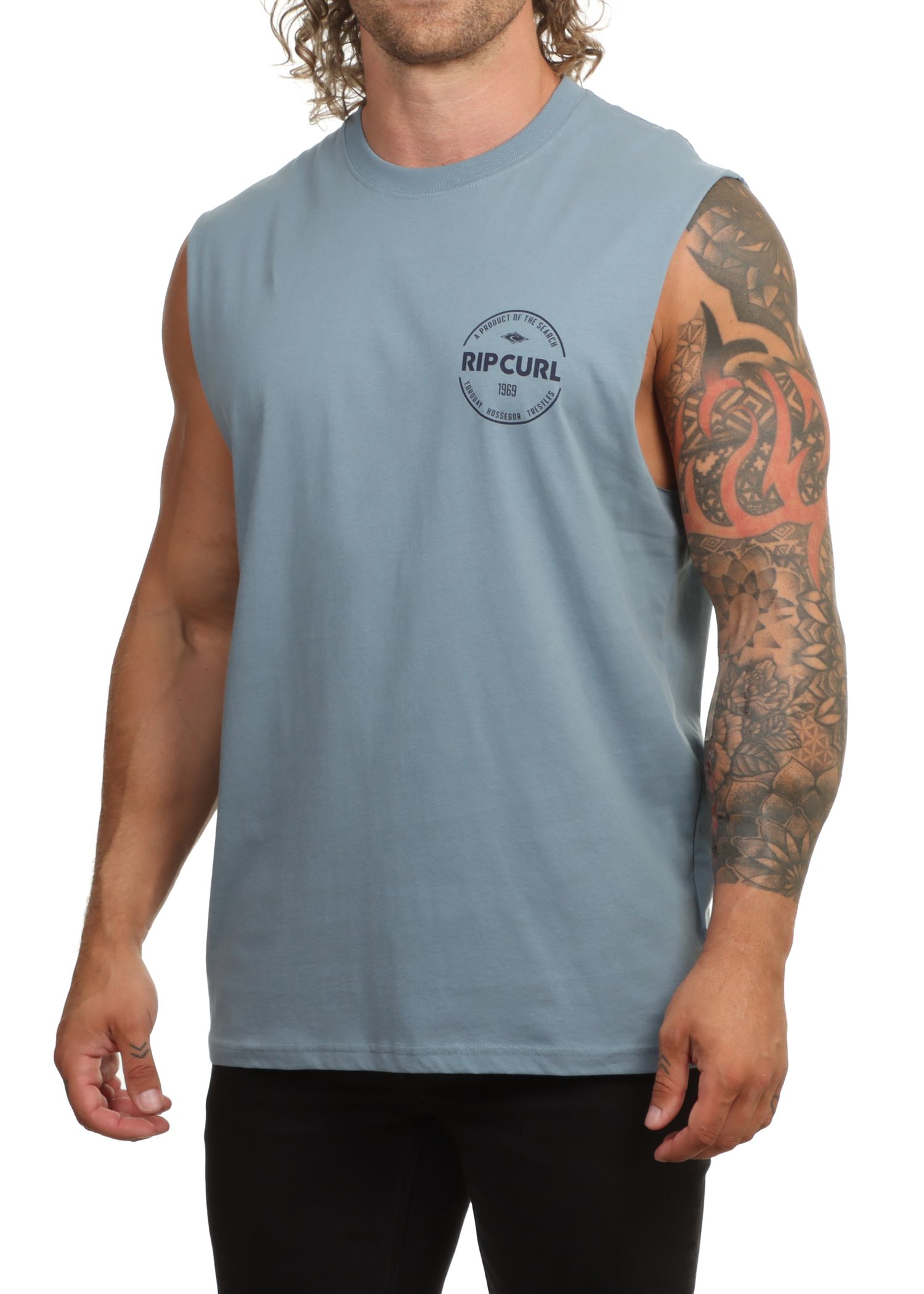 Ripcurl Staple Muscle Tank Citadel Blue
