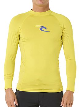 Ripcurl Waves Long Sleeve Rash Vest Sulphur