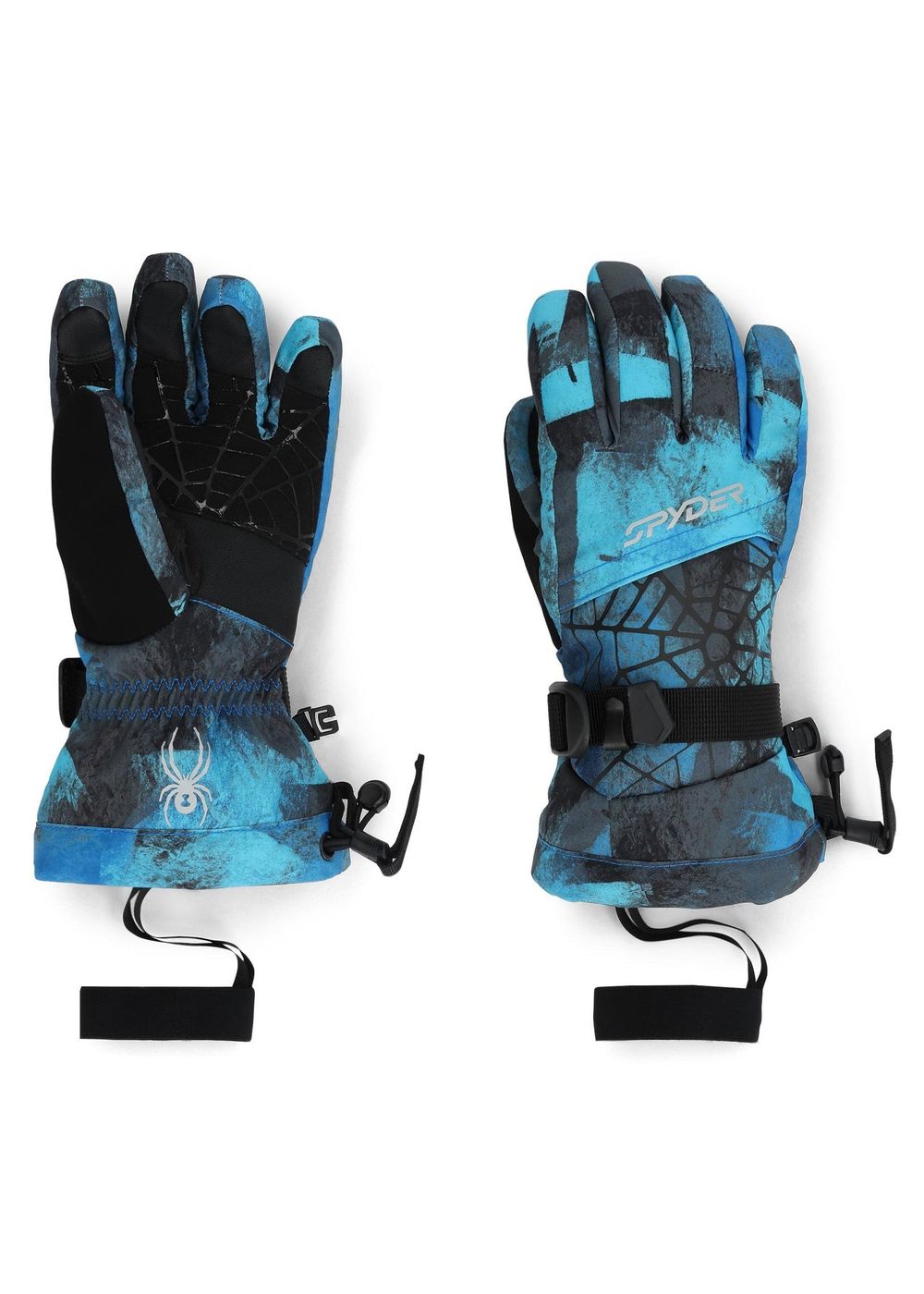 Spyder Boys Overweb Snow Gloves Cobalt Block Camo