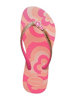 Havaianas Girls Slim Glitter Flip Flop Pink