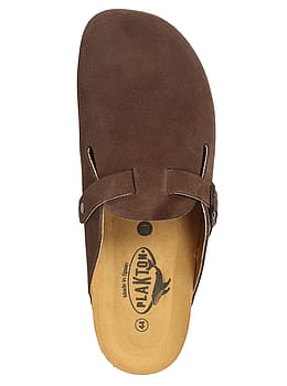 Plakton Blogg Suede Clogs Dark Brown
