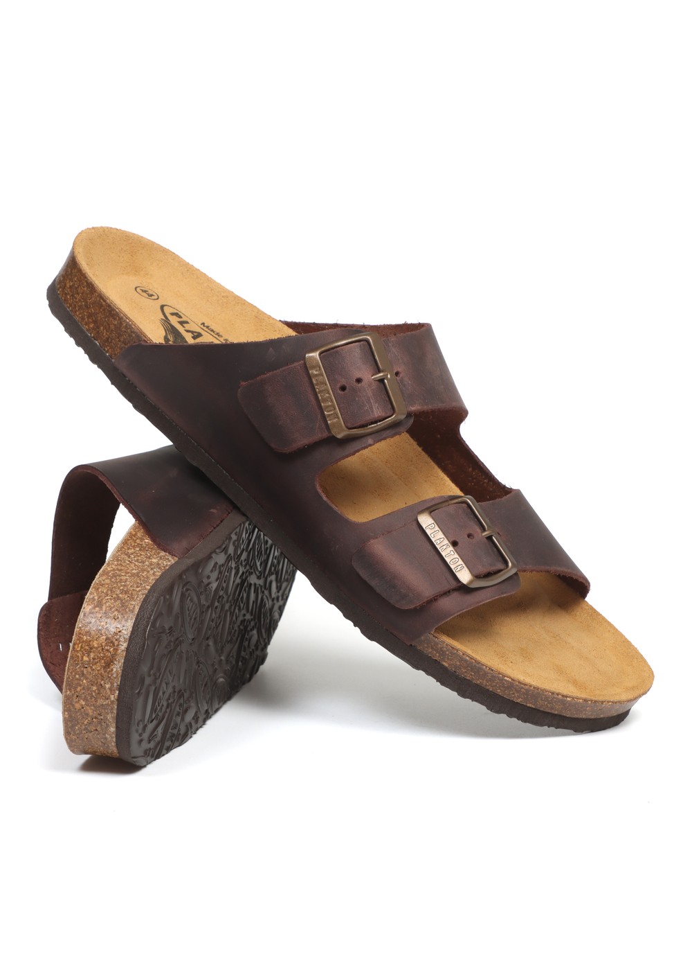 Plakton Barna Leather Sandals Brown