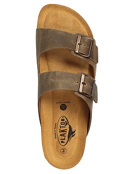 Plakton Barna Leather Sandals Khaki