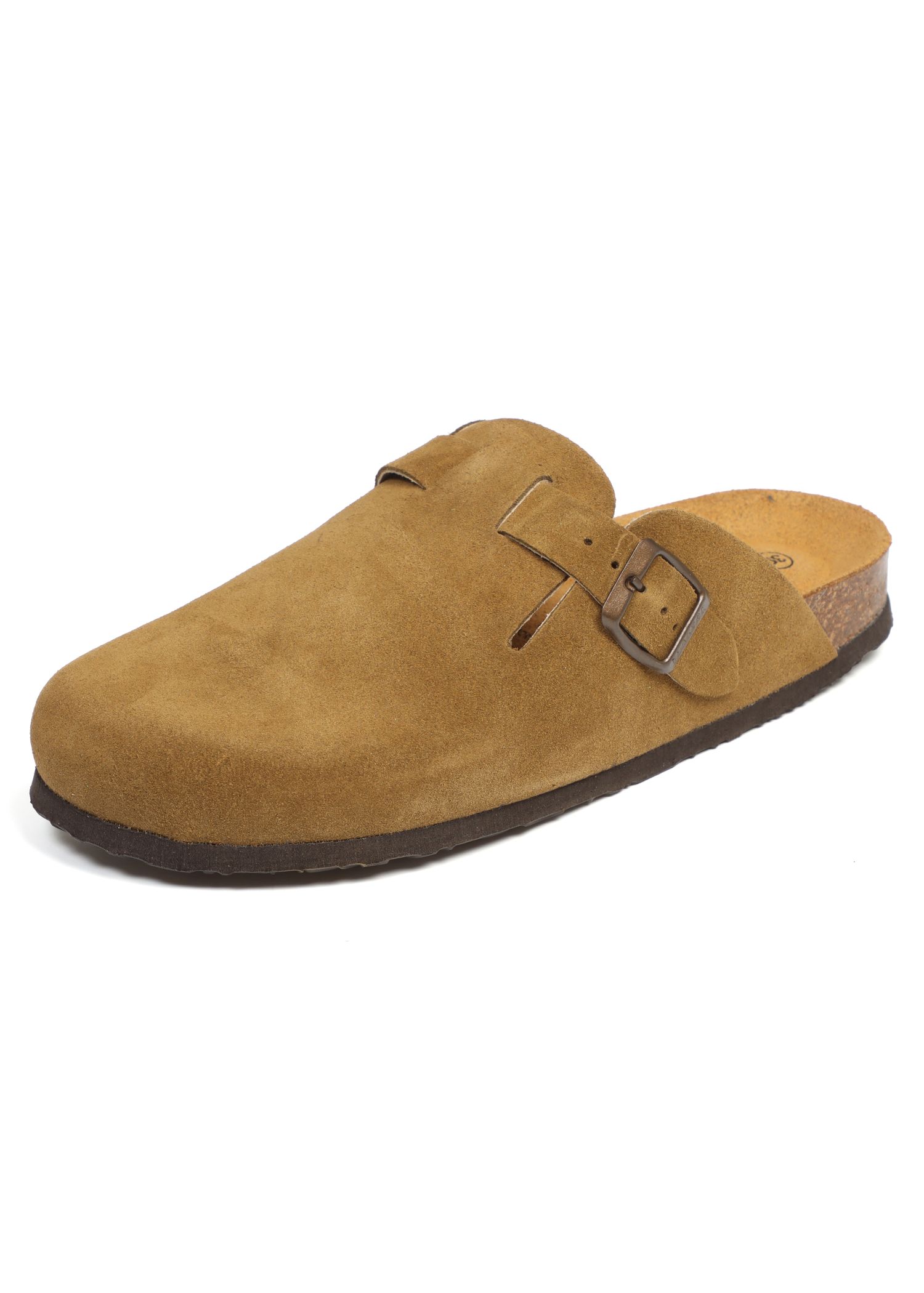 Plakton Blogg Suede Clogs Ginger Brown
