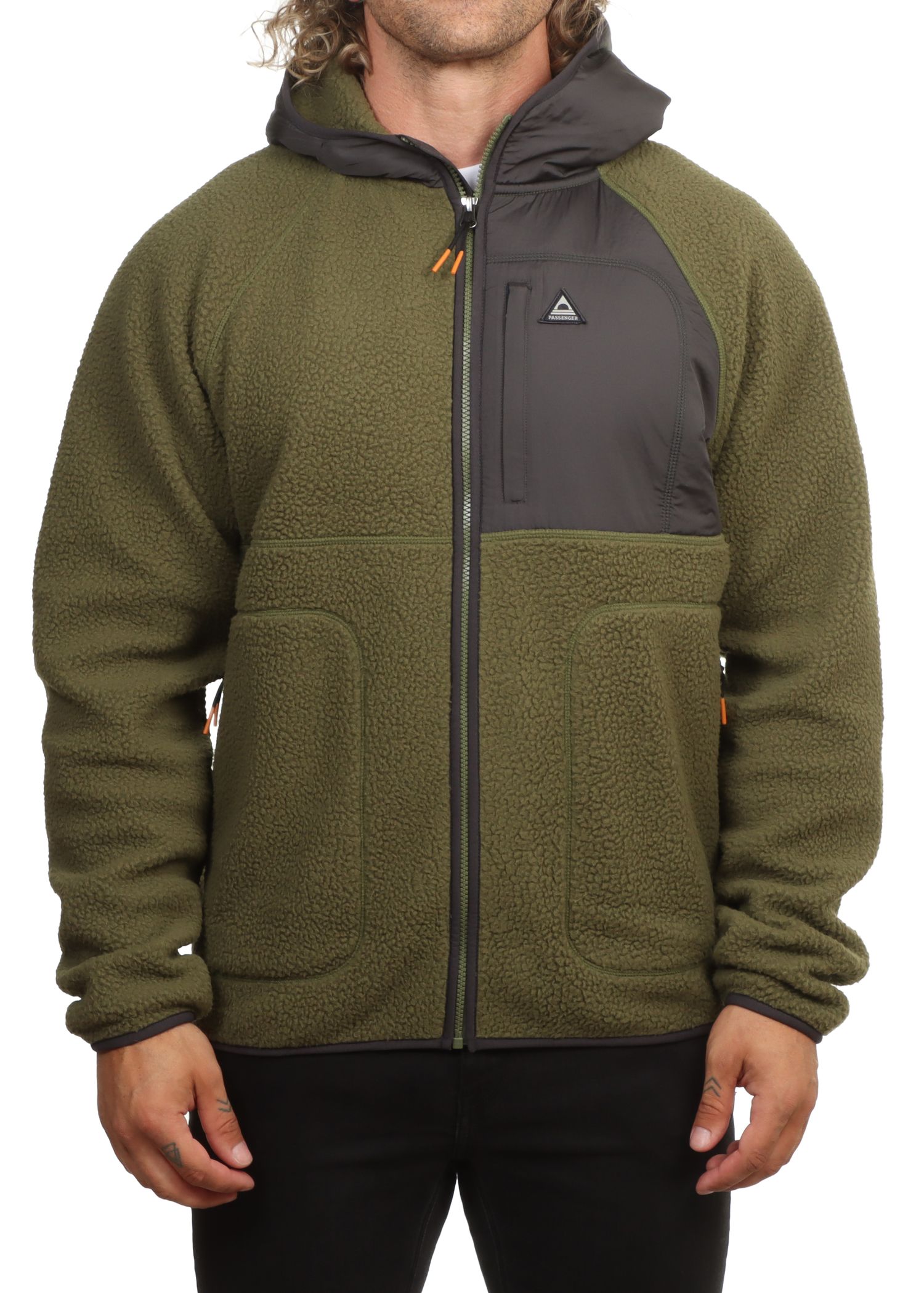 Passenger Offgrid Zip Hood Sherpa Fleece Khaki