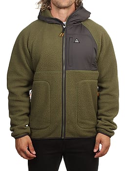 Passenger Offgrid Zip Hood Sherpa Fleece Khaki